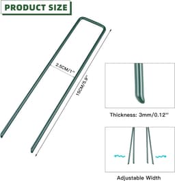 SnelShoppen - 30 Stuks 15 cm U-vormige Gegalvaniseerde Stalen Grondpinnen voor Kunstgras, Tent en Onkruiddoek - Duurzaam en Roestvrij - Tuinaccessoire — thumbnail 4