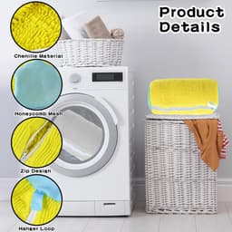 Solidchoice- Waszak Herbruikbaar - 2 Stuks Schoenenzakken - Waszak met Ritssluiting - Netmateriaal - 39 x 19 cm - Efficiënte Reiniging - Schoenentas — thumbnail 5