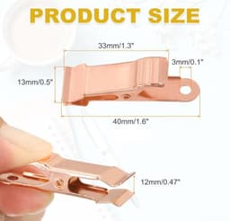 Clips - 30 Stuks - Kleine Klemmen - Mini-metalen klemmen - Knijpertjes - Fotoknijpers - Decoratie - Geschikt voor kleding, foto's, gordijnen, badkamer - 4×1.3cm - Roségoud — thumbnail 4