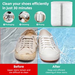 Thijox - Schoenwaszak XL 2-in-1 Waszak voor Sneakers en Schoenen met Reiningsvak voor Zolen, Wit, Versterkte Ritssluiting, Geschikt voor Wasmachine — thumbnail 5
