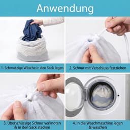 Thijox - 2 Stuks Waszakken 70 x 90 cm Fijnmazige Wasnet met Trekkoord - Herbruikbare Waszak voor Beddengoed, Knuffeldieren en Kleding - Wit - Ideaal v — thumbnail 2