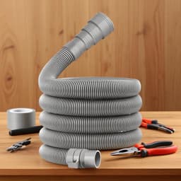 Afvoerslang verleng - Afvoerslang - wasmachineslang - met slangklemmen en afvoerslang verbindingsstuk - Knipbaar - voor wasmachine en vaatwasser - Ø28–42mm - 1 meter — thumbnail 3