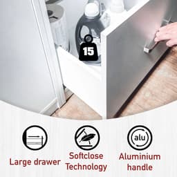 Interlink Lifestyle Studio Flow wasruimtecombinatie Bundel 1 wit - Complete wasruimte met 3 elementen - 2 wasmachinekasten en wasmandkast - Softclose - 201 x 68 x 164 cm — thumbnail 2