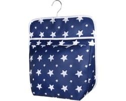 Wasknijperzak, voor maximaal 100 wasknijpers, wasknijperhouder met ophanghaken voor thuisgebruik, om op te hangen, herbruikbaar, wasknijperzak met beugel, ster, 30 cm x 26 cm, aktetas