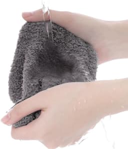 1 paar autowashandschoenen met vingers, zuigend autowashandje, autowashandschoen van ultrazachte microvezel, voor autowassen en raamreiniging (grijs) — thumbnail 5