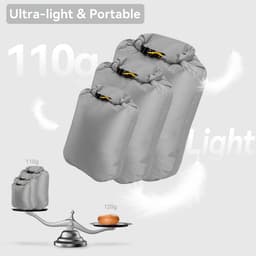 Dry Bag Waterdichte tas, ultralicht, waterdichte opbergzak, 3 stuks, boottochten, droogzak voor boot, kajak, vissen, rafting, zwemmen, kamperen en strand, geel, simple — thumbnail 4