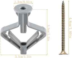 50 stuks vlinder-expansieanker en schroevenset – muurpluggen met schroeven voor openingen van 8-10 mm — thumbnail 2