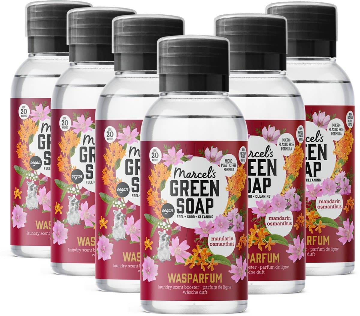 Marcel's Green Soap Wasparfum - Mandarijn & Osmanthus - 6 x 250ml - 120 wasbeurten — afbeelding 1