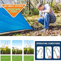 Zware J-Haak Grondankers 30cm - 10 Stuks Roestvrij Stalen Grondsteken voor Tent, Tuin en Camping — thumbnail 4