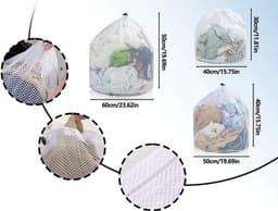 SnelShoppen - 3 Stuks Wasnetten Set voor Wasmachine - Coarse Mesh waszakken, Herbruikbaar, 30x40, 40x50, 50x60 cm, Perfect voor Kleding, Delicate Was, — thumbnail 2