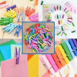 Wasknijpers Houten - Mini Knijpers - 120 Stuks - Gekleurde Wasknijpers - Creatief Organiseren - Decoreren en Personalizen - Miniknijpers — thumbnail 2