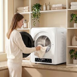 HOMCOM Laundry Dryer-Stahl, Edelstahl-49L x 43B x 61H cm-Weiß — thumbnail 3