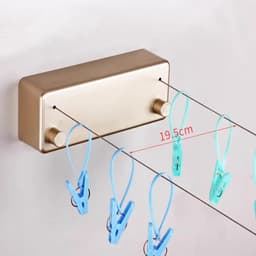Uittrekbare Waslijn - Intrekbare Waslijn Waslijn Binnen - Kleding Drogen - Niet-geperforeerd Staaldraad - 1 Meter - Roze — thumbnail 2