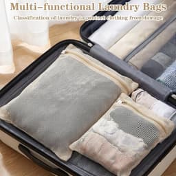Set van 2 Katoenen Wasnetjes voor Delicate Kleding, Ademend en Met Rits voor Lingerie, Ondergoed en Sokken - Maten 15,75x12 cm en 7,87x12 cm — thumbnail 2