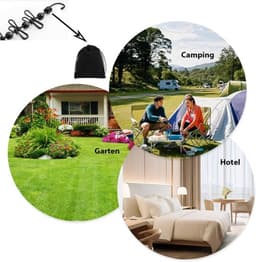 Dailygoods- Waslijn Draagbaar - Elastisch - Oprolbaar - 12 Klemmen — thumbnail 2