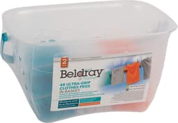 LA028297TQ Ultra Grip roestbestendige wasknijpers met opbergmand voor waslijn, voor gebruik binnen en buiten, 48 stuks, verschillende kleuren, plastic, 23,7 x 12,5 x 13,3 cm — thumbnail 3