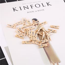 Stevige 2,5 cm Mini Houten Knutsel Wasknijpers 100 stuks — thumbnail 2