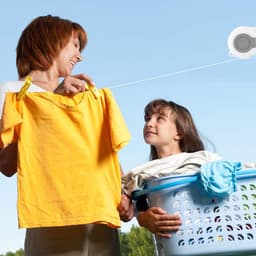 Dubbele Waslijn 13 Meter Zwaar Uitgevoerd, Duo-Haspel Drooglijn Binnen Buiten Landry Tool 2 Lijnen — thumbnail 2