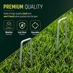 U-vormige metalen tuinpalen - Robuuste verankeringspalen - Gegalvaniseerde, roestvrije palen - Scherpe afgeschuinde uiteinden voor eenvoudige plaatsing in de grond - Stabiliseren tuinelementen-2.5mm*4cm*15cm — thumbnail 2
