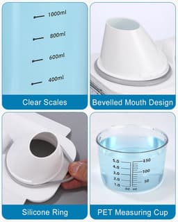 SnelShoppen - Airtight Waspoederdispenser met Maatbeker, 1800ml Transparante Wasmiddeldoos, Multifunctionele Opbergcontainer voor Waspoeder en Wasparf — thumbnail 3