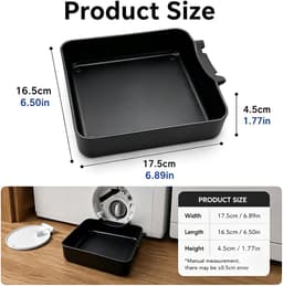 Lekbak wasmachine - Universele afvoerbak voor wasmachines met voorlader - Afvoerbak voor wasmachine - Lekbak voor Wasmachine en Vaatwasser - Opvangbak - Wasmachine opvangbak - afvoerbak - wateropvangbak voor kelder, woning, camper - Zwart — thumbnail 5