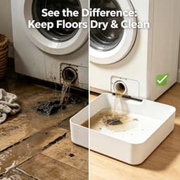 4 stuks - Afvoerbak voor wasmachine - 18 cm - 3D-geprinte waterdichte bak - Lekbak wasmachine - Wateropvang - Afvoer - Wasmachine Wateropvangbak - Opvangbak tegen lekkage - universele opvangbak voor filterreiniging — thumbnail 5