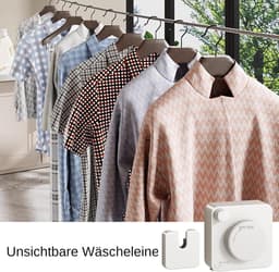Uittrekbare Waslijn - Drooglijn Binnen - Kleding Drogen - Zonder Boren - 4.8 Meter - Wit — thumbnail 5