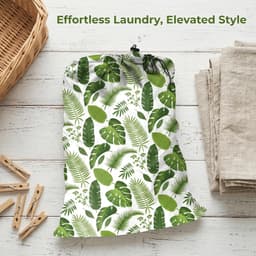 Waszakken Heavy Duty Zeer Duurzaam Speelgoed Vuil Zakken Drawstring met Drawstring Sluiting Machine Wasbaar en herbruikbaar (Leaf) — thumbnail 4