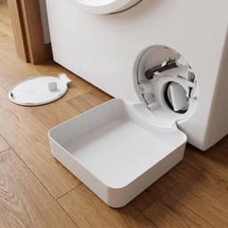 Lekbak wasmachine - Universele Wasmachine Afvoeropvangbak - Opvangtrechter voor Pluizenfilter - Voorkomt Waterlekkage - Herbruikbaar - Lekbak voor Wasmachine en Vaatwasser - 17.5x17.5x4.5cm - Wit — thumbnail 4