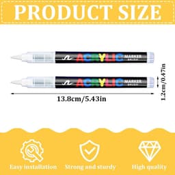 2 stuks witte textielstiften, wasmachinebestendig, zachte stift, 1-5 mm, textielmarkers, lichtechte en watervaste stiften, textielverf, permanente textielstiften voor T-shirt, stoffen zakjes — thumbnail 5