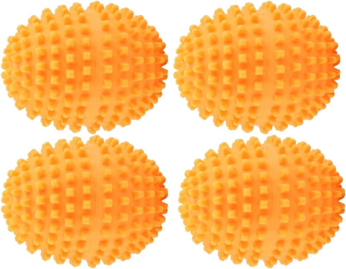 SnelShoppen - VOBOR Droogballen 4 Stuks Set Oranje Herbruikbare Droogballen voor Wassen en Droogmachine, Milieuvriendelijk, Vermindert Pluis en Kreuke — afbeelding 1