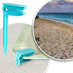 Set van 8 - Strandlaken klem - Dekenclips - Clips - Handdoekclips - Winddicht en stevig - Herbruikbaar - Gemakkelijk te wassen - Lichtgewicht en draagbaar - Geschikt voor strandhanddoeken, picknicks en kamperen - Groen en blauw — thumbnail 3