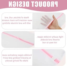 Wit waszakken set van 4, polyester wasnet voor wasmachine in maten S, M, L, XL, beschermt delicate kleding en voorkomt slijtage — thumbnail 4