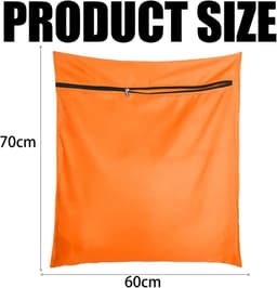 Waszak voor huisdieren- 2 stuks waszakken van twill polyester -Waszak voor huisdieren - Groot, duurzaam met ritssluiting - Sneldrogende waszak voor honden, katten, konijnen en cavia's - Voorkomt verstopping door haar - Oranje - 70x60 cm — thumbnail 5