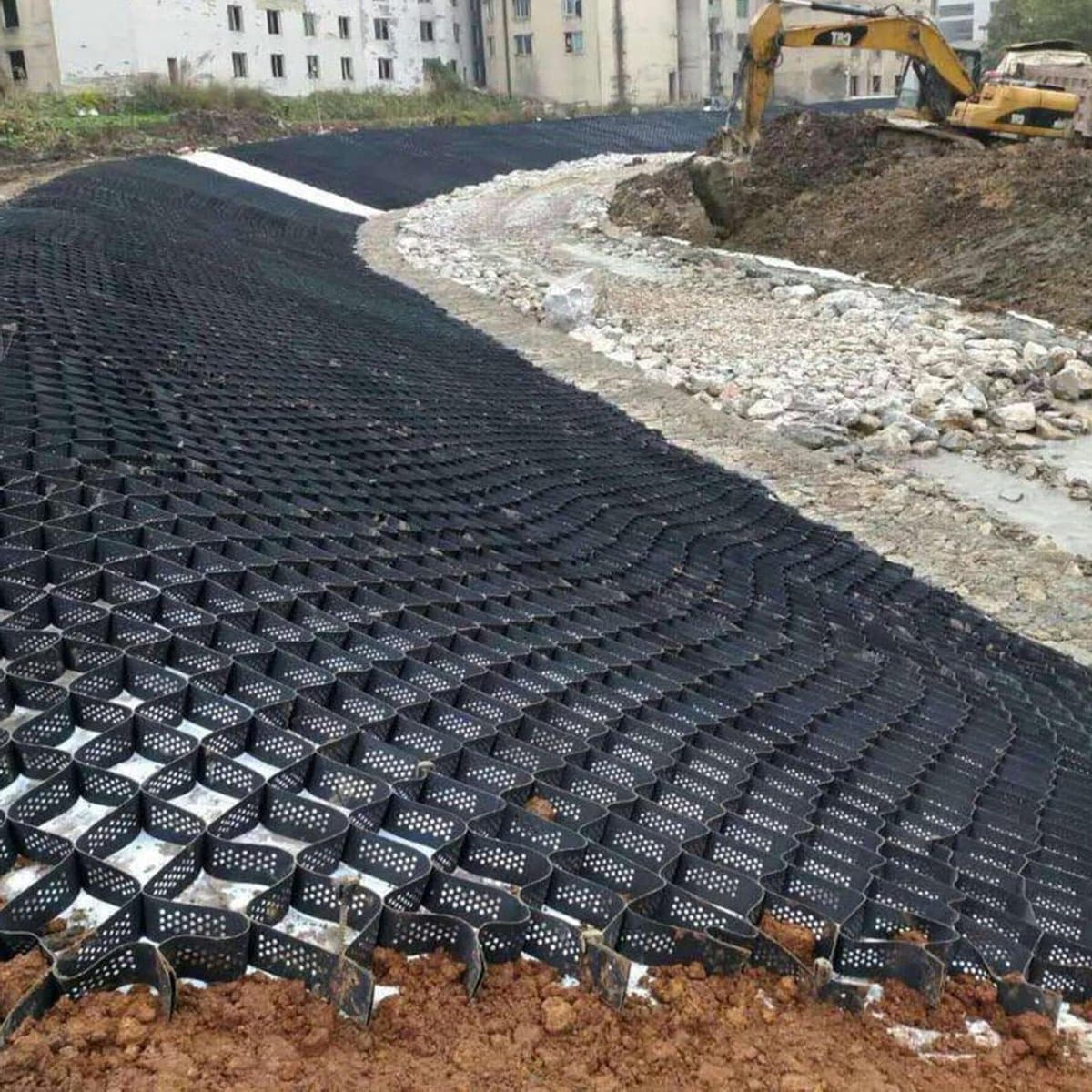 Grondstabilisatie Raster - Oprit Stabilisator - Oprit Versterken - Hoge Treksterkte - 5 cm Hoog - Zwart — afbeelding 1