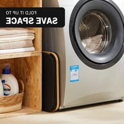 Vouwbare wasmand met deksel van bamboe, 48 liter, smal ontwerp, ideaal voor wasverzameling en ruimtebesparing — thumbnail 4