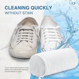 Schoenenwaszak 2Pcs - Waszak voor Sneakers - Waszak met Verstelbare Schoenspanners - Herbruikbare Waszak - Waszak met Verborgen Ritssluiting - Wit — thumbnail 4