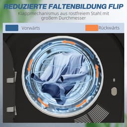 HOMCOM Wasdroger Roestvrij staal, ABS 48L x 40B x 56H cm Zwart — thumbnail 5