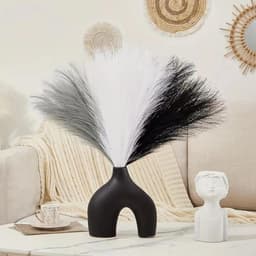 30 stuks 55 cm, pampasgras, kunstdroogbloemen, pampasgras, decoratie, woonkamer, gedroogde bloemen, wollig, boho voor het decoreren van slaapkamer, woonkamer, bruiloft (driekleurig B) — thumbnail 2