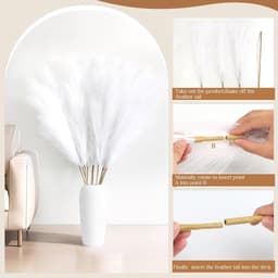 8 stuks kunstpampasgras, 113 cm, wollig kunstgras voor vaas, thuis, bruiloftsdecoratie (wit) — thumbnail 4