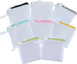 8 delicate mini-wasmachine-tassen, toilettas van net, kleine waszak van fijn mesh, polyester, opbergzakken van honingraat — thumbnail 1