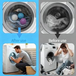 6 stuks - herbruikbare siliconen wasballen voor wasmachine en droger, energiebesparende wasverzachter en kleding anti-wirwar — thumbnail 4