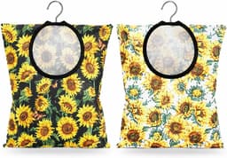 2 Stuk Zonnebloem Wasknijperzak, Waterdichte Klemzak, Praktische Klemzak, Met Metalen Hanger Voor Waslijn, Wasruimte En Kastenopslag — thumbnail 1