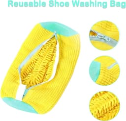 waszak, sneakers, schoenwaszak, wasmachine met ritssluiting, herbruikbare mesh waszak, schoenreiniging voor alle schoenen, grijs — thumbnail 2