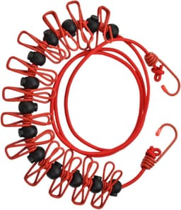 Waslijnen Touw - Reis Waslijn - Kleding Drogen - Met Winddichte Clips - Tot 3.7 Meter - Rood — thumbnail 1