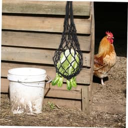 Voerzak Pluimvee - Hooi Net - Langzaam Voeren - Duurzaam Nylon Gaas - 64x3cm - Zwart — thumbnail 3