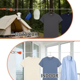 Intrekbare Waslijn - Reiswaslijn Kledinglijn - Kleding Drogen - Verstelbaar Anti-Sag Ontwerp - 5.8 Meter - Oranje — thumbnail 2