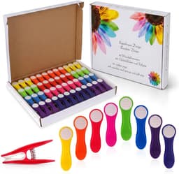 Wasknijpers met zak - Kleding klemmen - Was ophangen - Zachte siliconen grip - 70 stuks - Regenboog wit — thumbnail 3