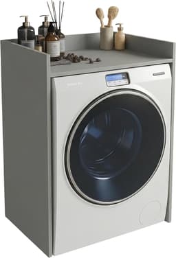 Wasmachine Kast Ombouw - Wasmachine Meubel Opbergkast - Badkamer Organisatie - Geluiddempend Extra Stevig - 66x97x62 cm - Palladium Grijs — thumbnail 1