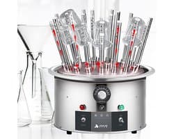 Elektrisch Droogrek - Laboratorium Droger - Glaswerk Drogen - Instelbare Temperatuur - 12 Gaten - Zilver